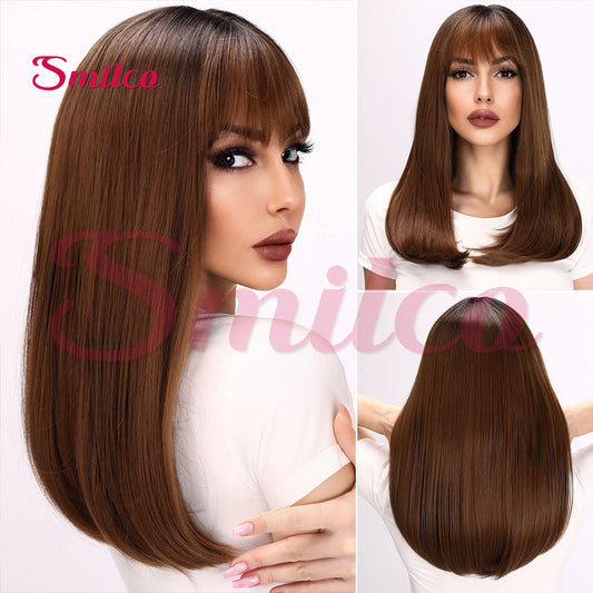 #18 Chestnut Straight Wig (with Bangs)